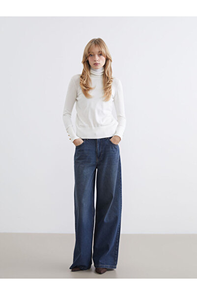 LC Waikiki بنطال جينز نسائي من Indigo Wideleg