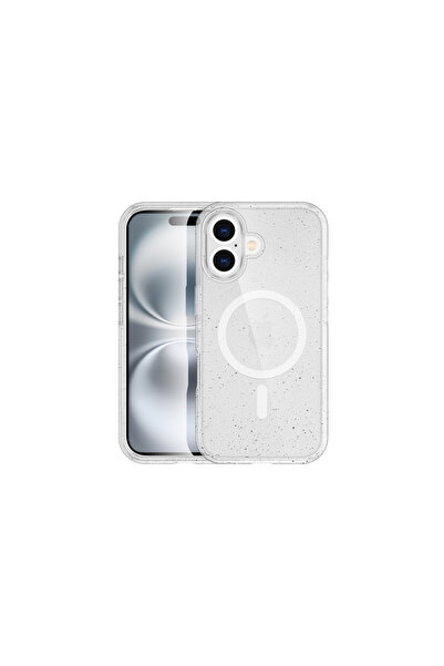 TechTrove iPhone 16 Plus İçin Uyumlu Parıldayan Simli Tasarımlı Sararmaz Mags...