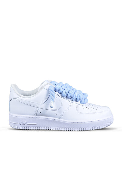 Nike Pantofi Sport Air Force 1 Low Custom Rope Laces Baby-blue Siret gros albastru