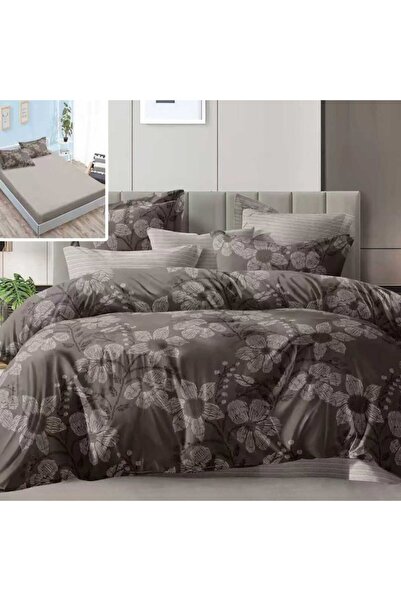NufJoy Policoton 6-Piece Double Bed Linen Set - NufJoy, Dark Earth, 180x200
