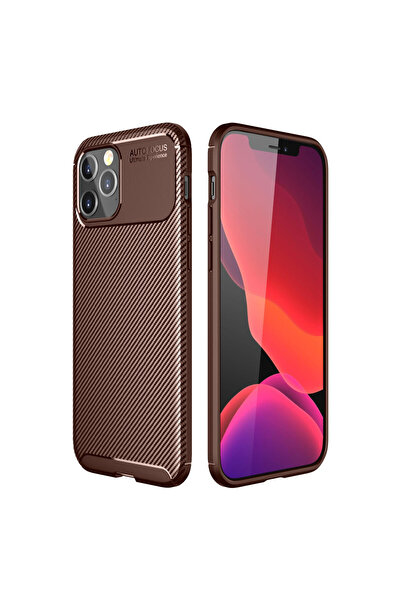 ceppark Newface iPhone 12 Pro Max Case Auto Focus Carbon Cover - Brown
