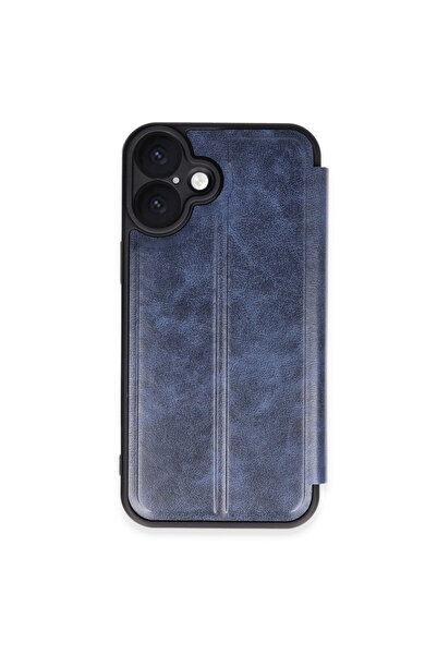 ceppark Newface iPhone 16 Plus Case Flip Cover - Navy Blue