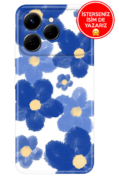 TECNO Spark 40 4G Kılıf Trend Desenli Esnek Kapak Blue Orgin