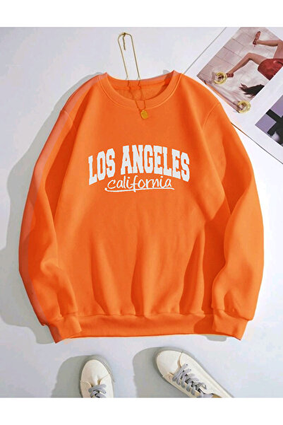 BY CAESAR سترة لوس أنجلوس كاليفورنيا بياقة دائرية