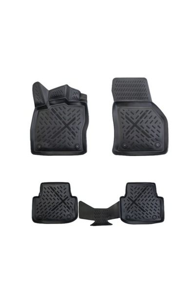 OEM Set de 4 covorașe tip tavă pentru Volkswagen Golf 8 (2021+) – cauciuc, impermeabile, antiderapante, cu clipsuri