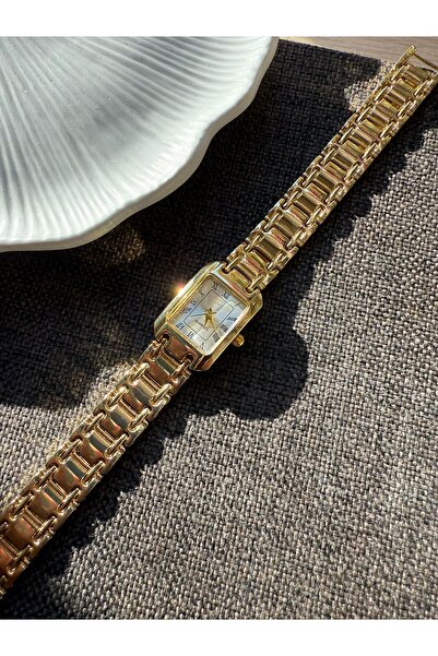 rubsey Retro Minimal Metal Cord Vintage Women's Wristwatch Gold