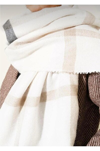 MODAM HİFA Patterned Shoulder Shawl Scarf Shawl Winter Women's Shawl Plaid Scarf