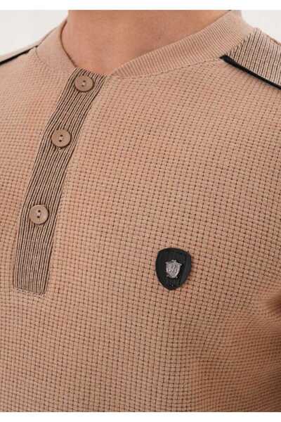 Lohusa Dünyasi Men's Gray Crew Neck Half Buttoned Thessaloniki Fabric Winter Plus Size (Oversized) Pajama Set