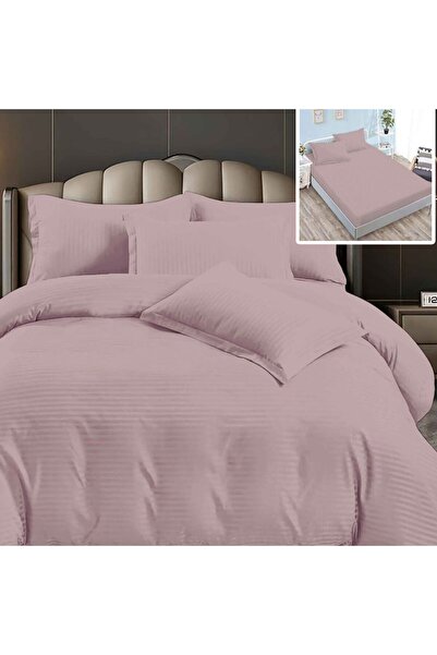 NufJoy DAMASK Policotton 6-piece Double Bed Bedding Set (160/180x200), Dusty Lilac