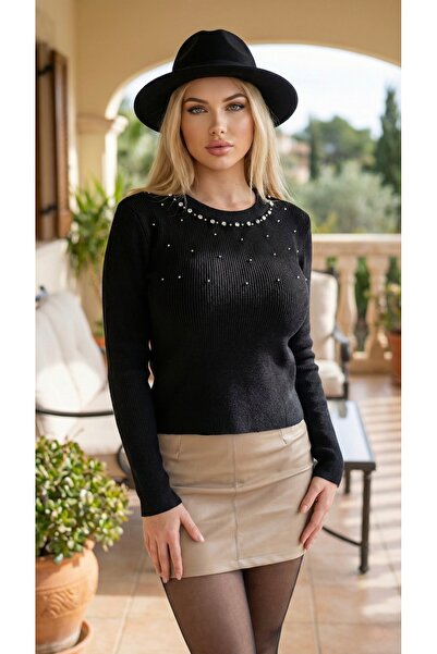 bohostyle Stretch Knit Sweater with Glitter Details