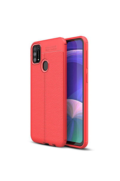 ceppark غطاء Newface لهاتف Samsung Galaxy M31 بتركيز تلقائي - أحمر