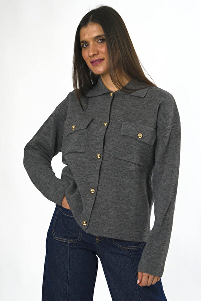 ABBRA Women's Buttoned Knit Cardigan with Pockets