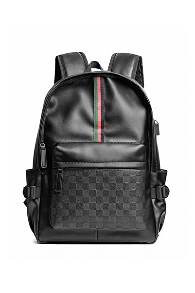 Generic Leather Laptop Backpack for Men Women, School College Bookbag Casual Travel Daypack