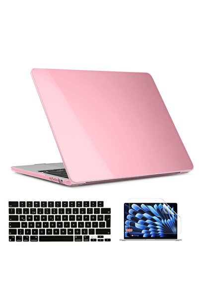 NovStrap Crystal Glossy Case Black Keyboard Cover for Apple MacBook Air 15 Inch A2941 A3114 A3241 Compatible