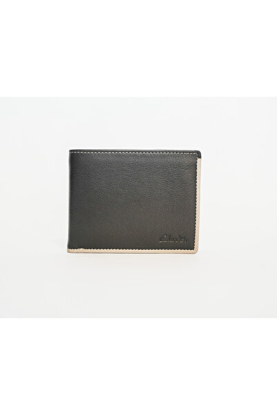 CLARKS Men's Black Weathered Pebble Wallets