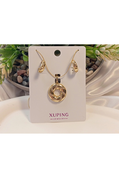 XUPING JEWELRY 14 K Kaplama Kolye Küpe Seti -