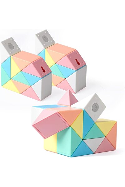 Baytion مكعب فيدجيت سنيك، عبوة من قطعتين، 24 قطعة أحجية ملتوية، متعددة الألوان