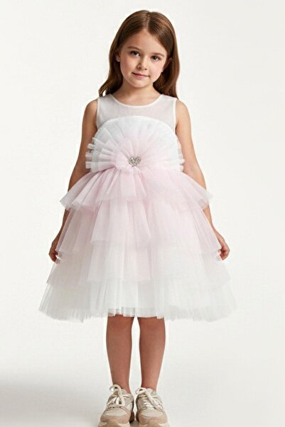 MONİTA Rochie de seara pentru fete cu fundita in spate, accesorii in forma de...