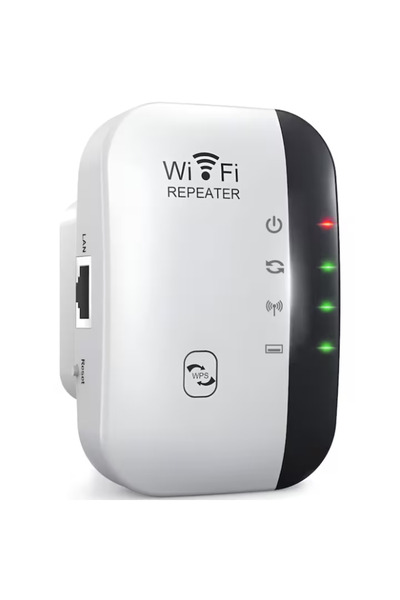 Smart WiFi Signal Amplifier 2.4GHz 300Mbps, 100m Range, 2 Antennas, Repeater/AP, LAN, White