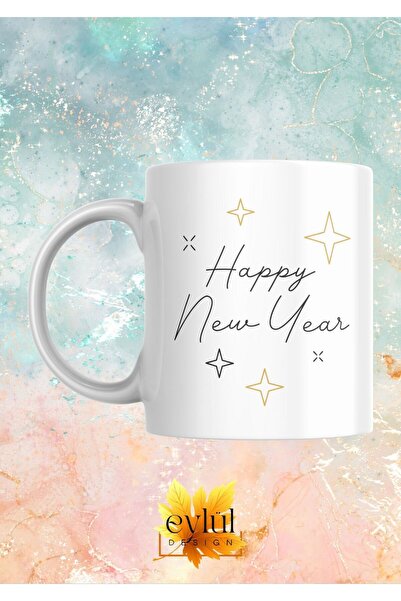 Eylül Design Christmas New Year Special Design Happy New Year Printed Mug Cup...