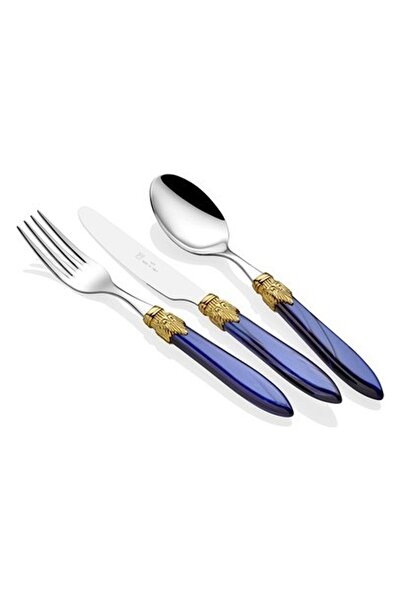 RİVADOSSİ SANDRO طقم أدوات مائدة ريفادوسي لورا رينج أزرق داكن 75 قطعة