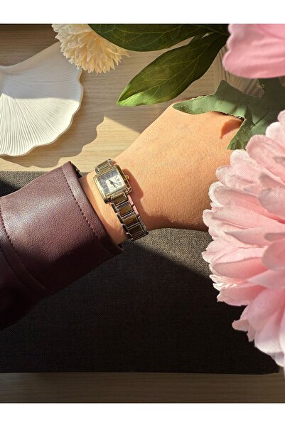 rubsey Retro Minimal Metal Cord Vintage Women Wristwatch Double Color