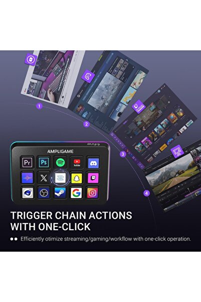 Fifine AmpliGame Stream Controller with 15 Macro Keys (D6)