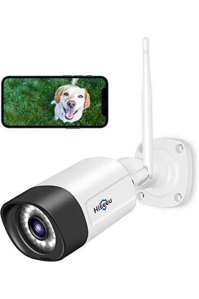 Generic Hiseeu 5MP Wireless Outdoor Security Camera - Color Night Vision, 2.4/5GHz Wi-Fi, SD & Cloud