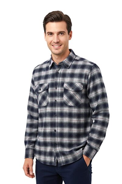 wolente Men's Winter Double Pocket Flap Shirt Bgl-St04933