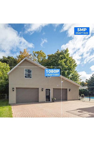 Generic Hiseeu 5MP Wireless Outdoor Security Camera - Color Night Vision, 2.4/5GHz Wi-Fi, SD & Cloud