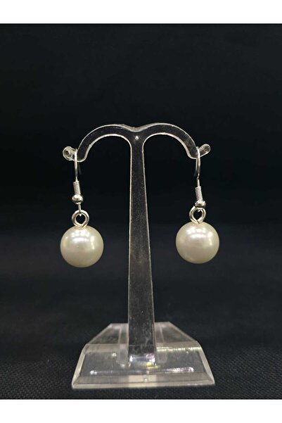 sarıyer silver Majorca Pearl Dangle Design 12 Mm. Measure Stylish Style Daily Use Mallorca Pearl Steel Earrings