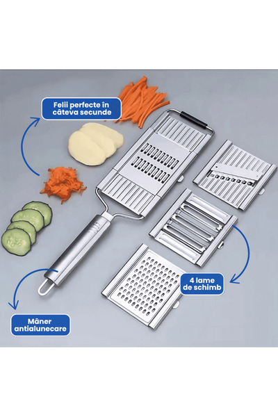 OferteTop Professional 4-in-1 Stainless Steel Grater for Fruits and Vegetables