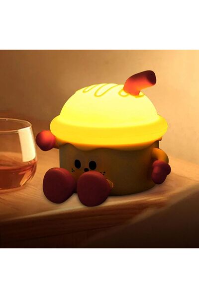 BIGTHREE ضوء ليلي من السيليكون للأطفال - مصباح آيس كريم قابل لإعادة الشحن عبر...