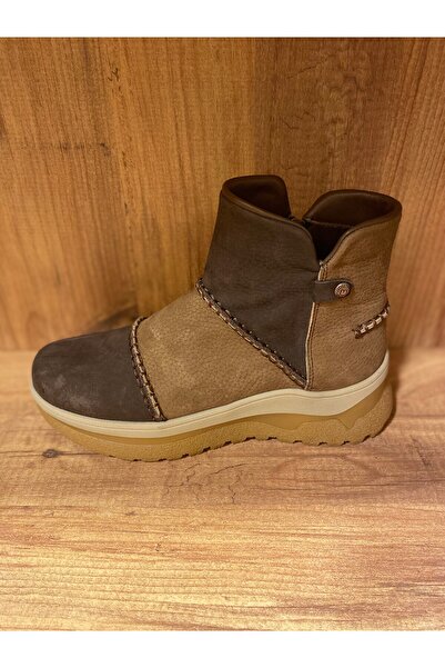Mammamia D25KB-4090 Kahve Fındık Nubuk Hakiki Deri Fermuarlı Bot