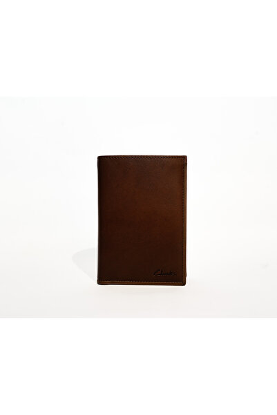 CLARKS Men's Brown Logo Detail Leather Envelope Wallets