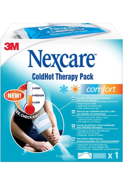 Nexcare Cold Hot Therapy Pack Comfort, 1 Pack - Reusable Cold and Hot Gel Compress with Thermo Indic