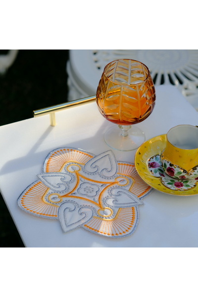 Leoinart مناديل كوكتيل برتقالية ماندالا