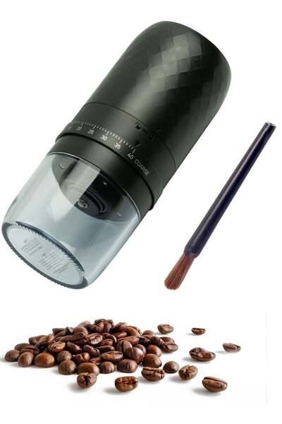 genernic Portable Rechargeable Coffee Grinder with External Adjustable Grind Settings (Black Diamond)