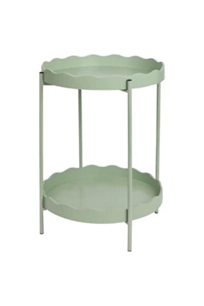 SokShop Masă de cafea rotundă, Home, Verde, 40,5 x 40,5 x 54 cm, MDF, Fier