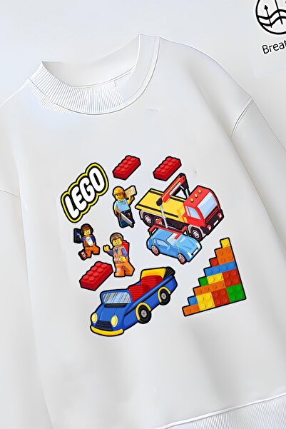Belya Kids Wear Trend Children's Model Full Mold oversized Lego Design 3 Νήματα Βαμβακερό ύφασμα από βαμβάκι