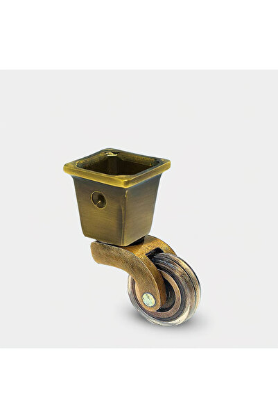 Burak TEKER 031KBUA PİRİNÇ TEKERLEK GEÇME KARE ÇANAK ANTİK SARI