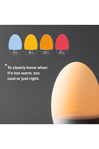tommee tippee GroEgg2 Digital Colour Changing Room Thermometer and Night Light, USB Powered