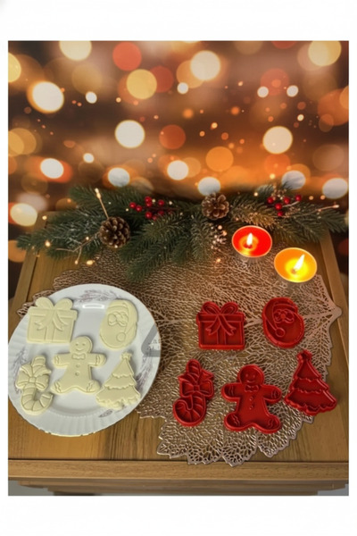Filkorium3D Christmas Themed Cookie Mold, Set of 5 Cookie Molds - Plastic - 6 cm