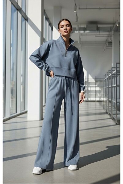 teostok Yarım Fermuarlı Oversize Eşofman Takımı