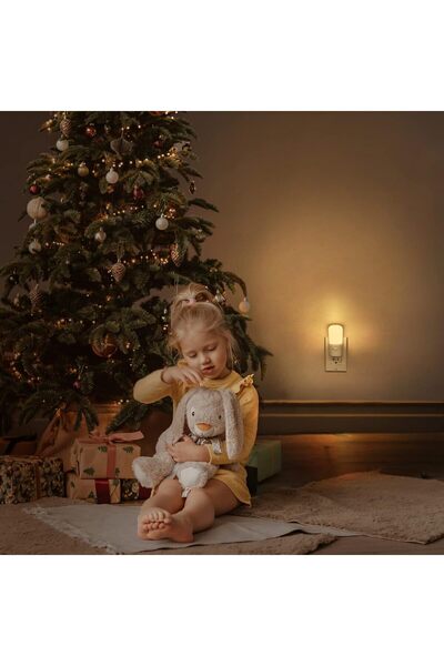 Generic 2-Pack Plug-in Dimmable LED Night Lights, Dusk-to-Dawn Sensor, Soft White 3000K, 5-80lm