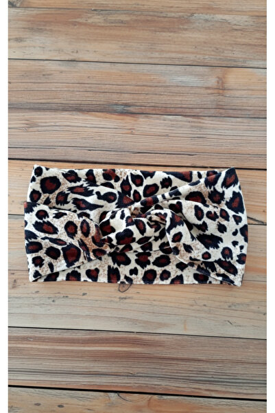 Mufincollection Leopard Patterned Soft Fabric Women's Headband – Stylish and Flexible Model