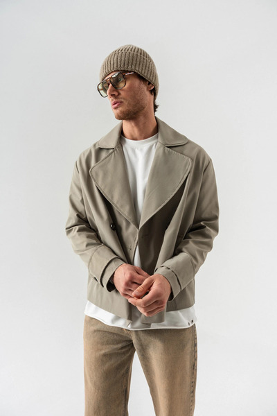 go gang own Κοντό παλτό Stonelane διπλό πέτο με γιακά