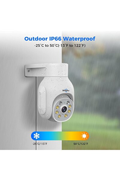 Generic Hiseeu 5MP Wireless PTZ Security Camera System with 1TB NVR (10CH, IP66, 4K, 2-Way Audio)