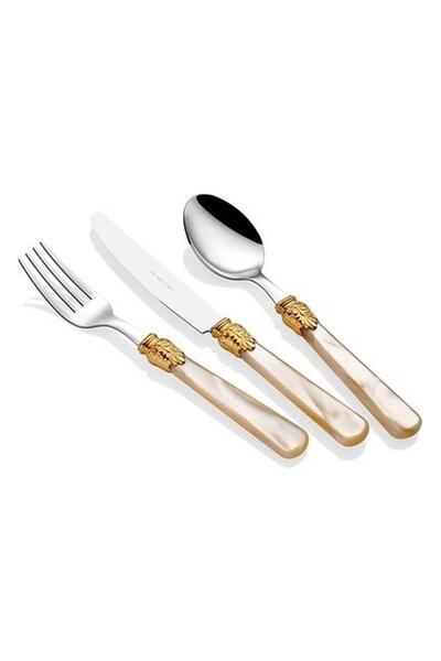 RİVADOSSİ SANDRO Rivadossi Elena Ring Krem 75 Parça Çatal Bıçak Seti