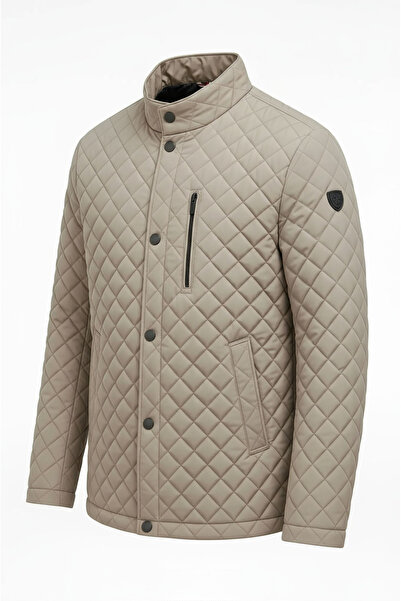 CIVILTIPOLO Чоловічий капітон Regular Fit з внутрішньою підкладкою, кишенями на блискавці, водовідштовхувальний, базовий повсякденний стиль, куртка